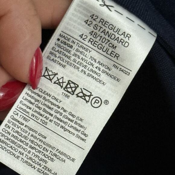 Banana Republic Blazer Men 42R Slim Fit Navy Blue Suit Jacket Sport Coat Stretch - Picture 11 of 16